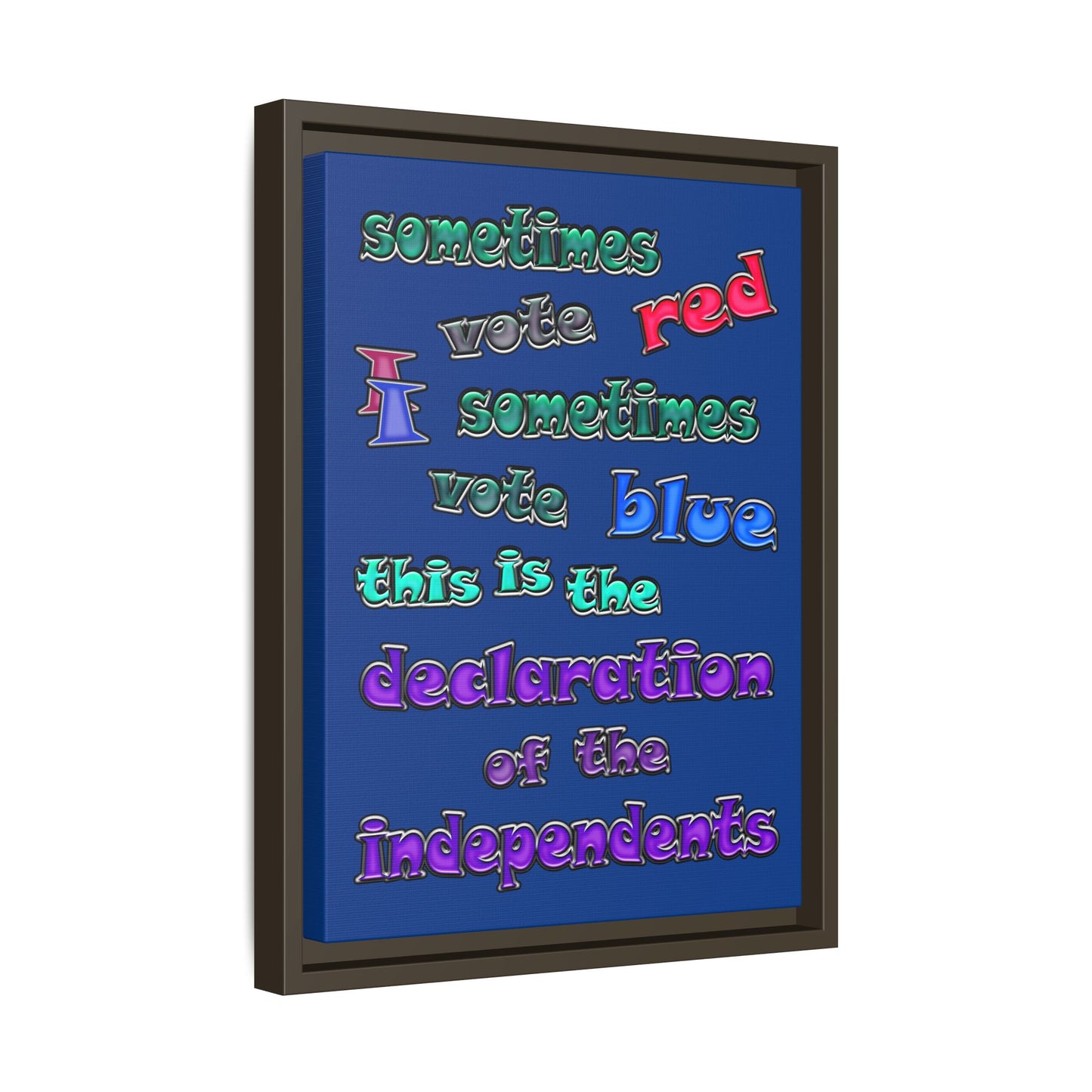 declaration of the independents - framed canvas art (dark blue)