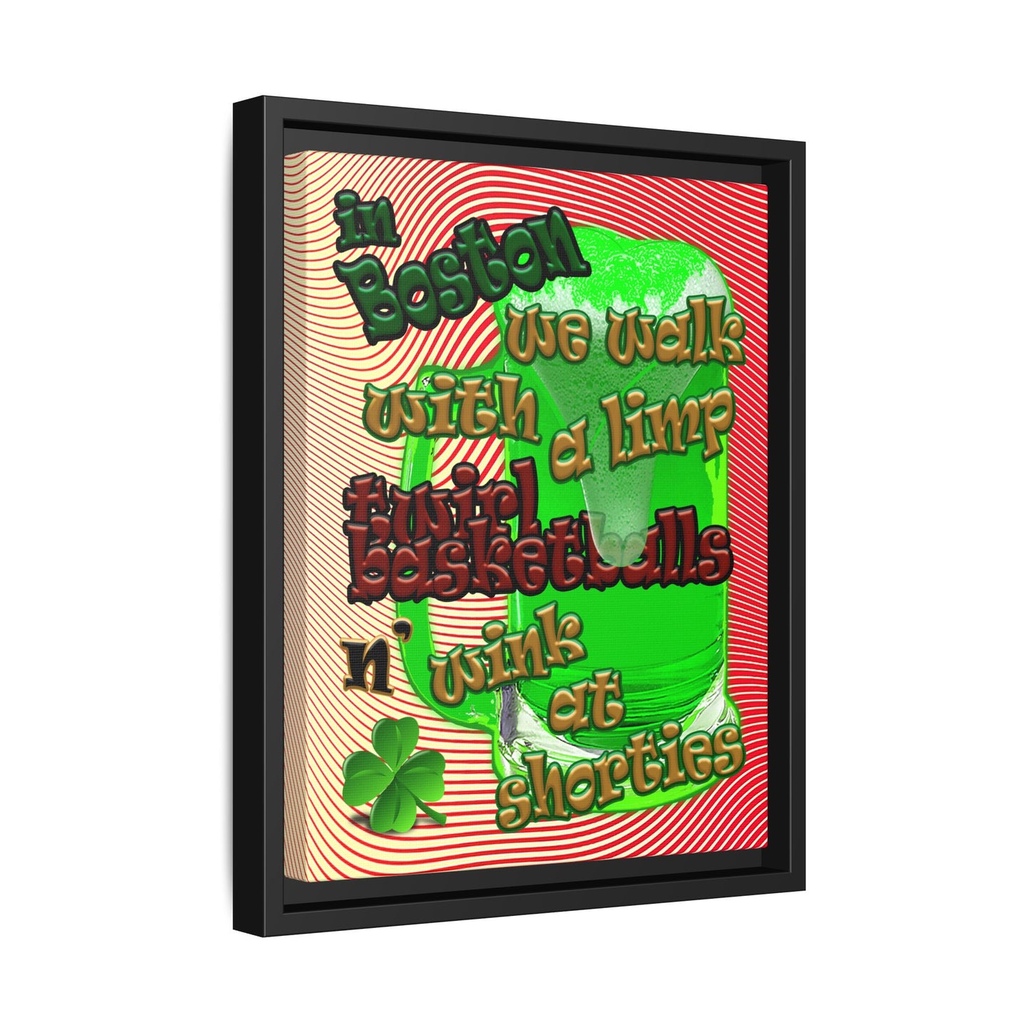 celtics logo - framed canvas art (yellow-orange wave)