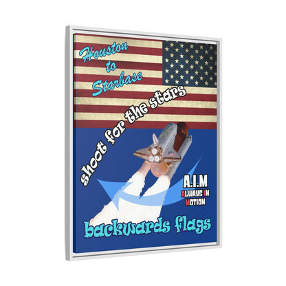shoot for the stars - framed canvas art (dark blue)