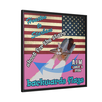 shoot for the stars - framed canvas art (light pink)