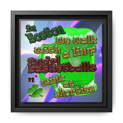 celtics logo - framed canvas art (grey-pink wave)