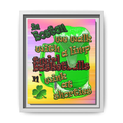 celtics logo - framed canvas art (color blur)