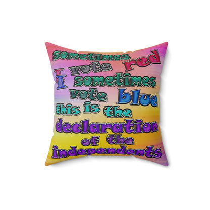 declaration of the independents - Faux Suede Square Pillow - (color blur)
