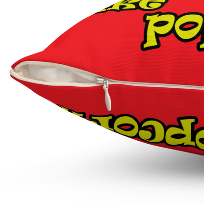 popping like popcorn - Spun Polyester Square Pillow - (red)