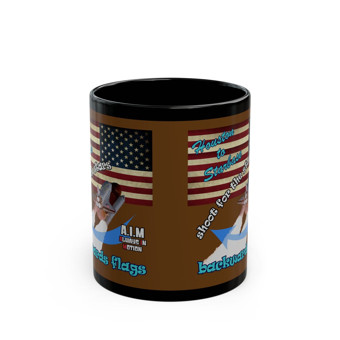 shoot for the stars - Black Mug (brown)