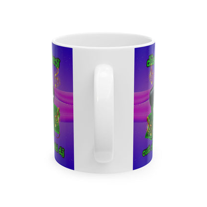 disc jockey - White Mug (purple-pink wave)