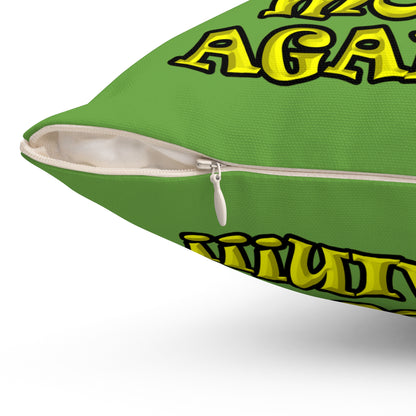 shoot the moon again - Spun Polyester Square Pillow - (green)