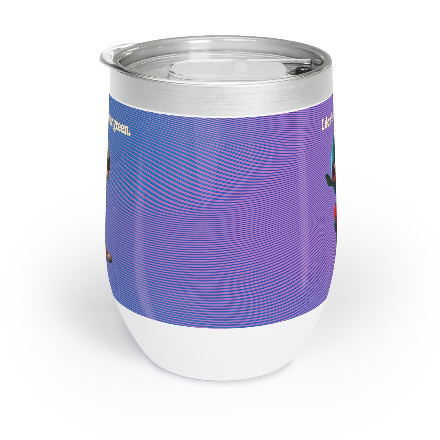 I don't care that your grey - Chill Wine Tumbler (light blue-purple wave)