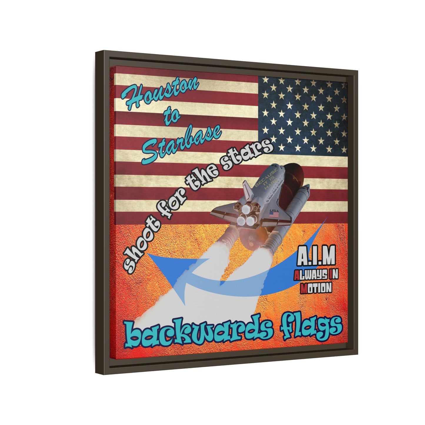 shoot for the stars - framed canvas art (burnt orange)