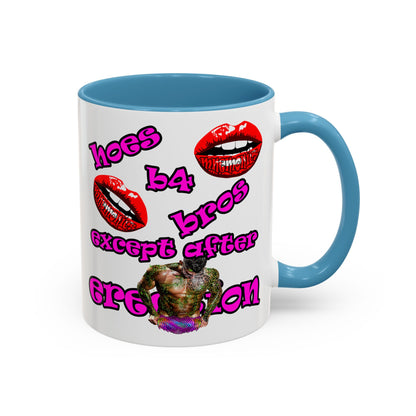 hoes b4 bros - Accent Mug (white)