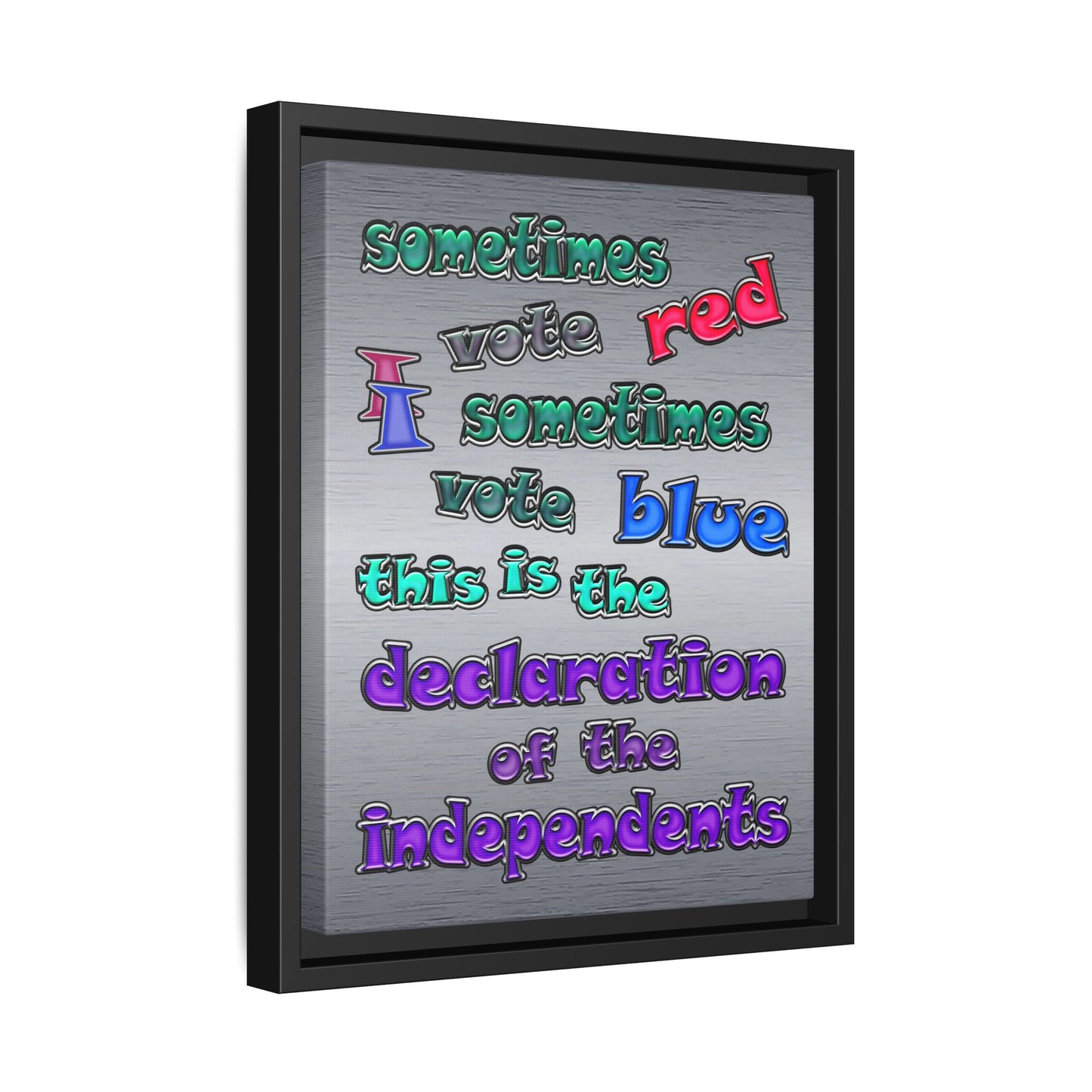 declaration of the independents - framed canvas art (brushed nickel)