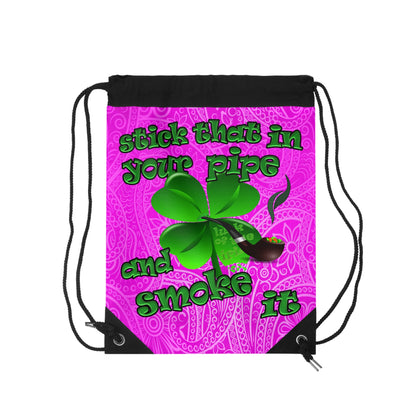 celtics logo - Drawstring Bag (pink swirl)