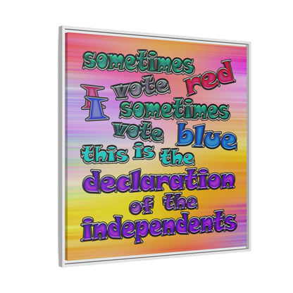 declaration of the independents - framed canvas art (color blur)
