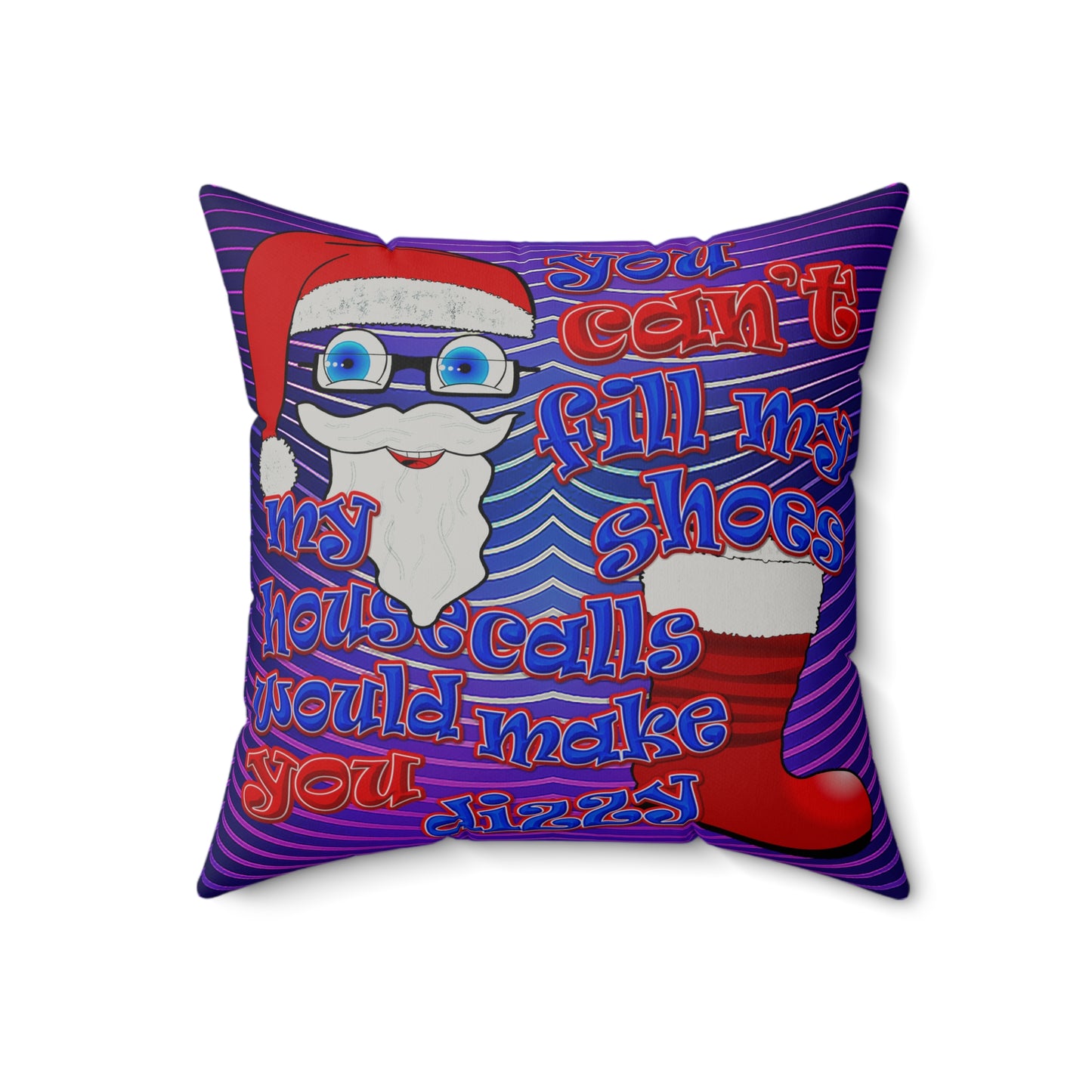 santa's shoes - Faux Suede Square Pillow - (purple wave)