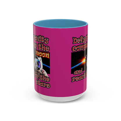 defy conquer reach - Accent Mug (pink)