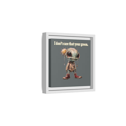 I don't care that your green - framed canvas art (dark grey)