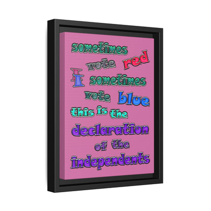 declaration of the independents - framed canvas art (light pink)