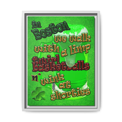 celtics logo - framed canvas art (green turf)