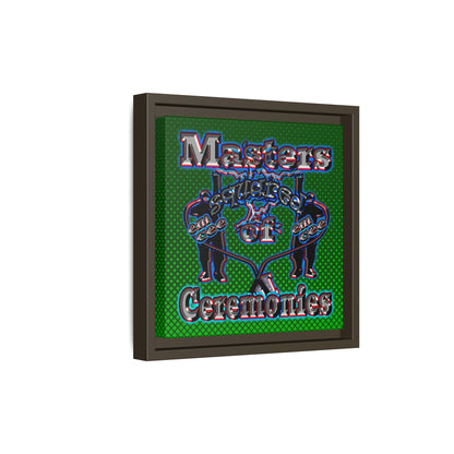 em cee squared - framed canvas art (logo green)
