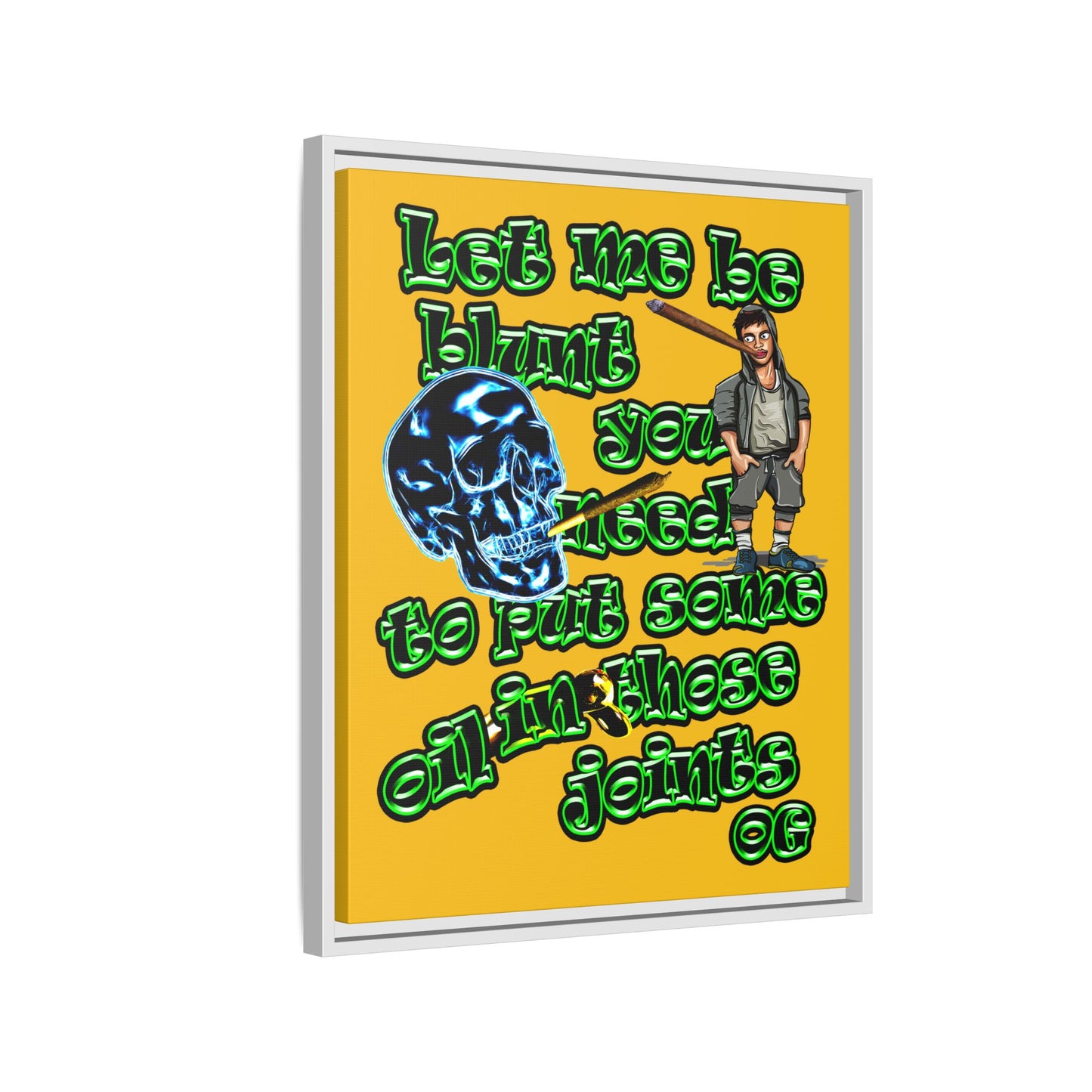 og - framed canvas art (yellow)