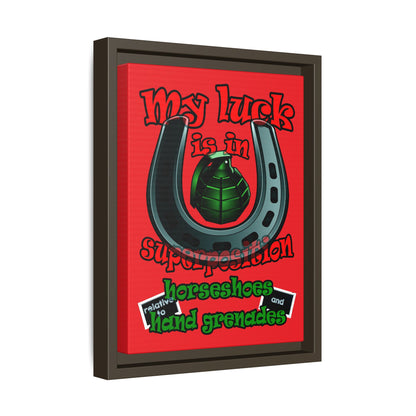my luck - framed canvas art (red)