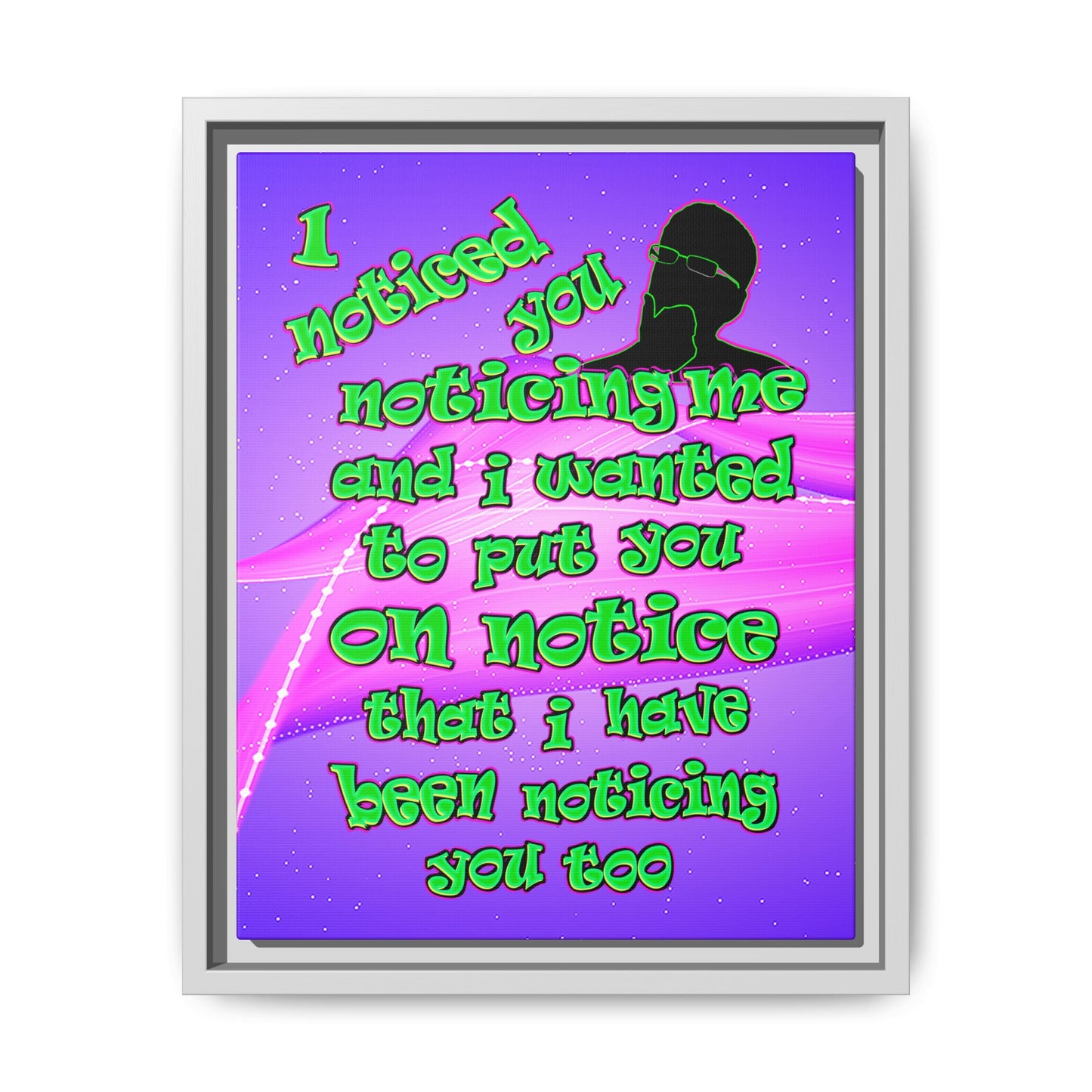noticed you noticing - framed canvas art (purple-pink wave)