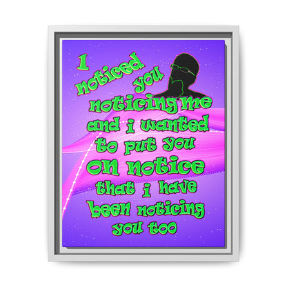 noticed you noticing - framed canvas art (purple-pink wave)