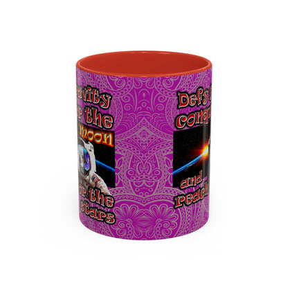 defy conquer reach - Accent Mug (pink swirl)