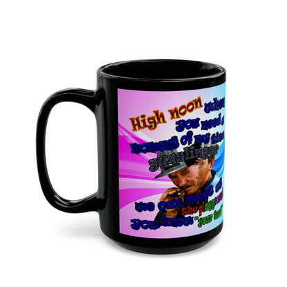 high noon - Black Mug (light blue-pink wave)