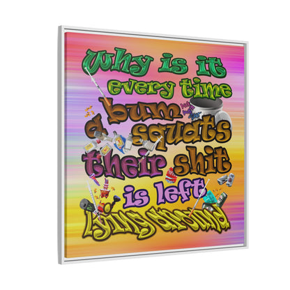 the bum's shit - framed canvas art (color blur)