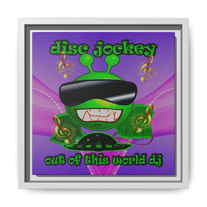 disc jockey - framed canvas art (purple-pink wave)