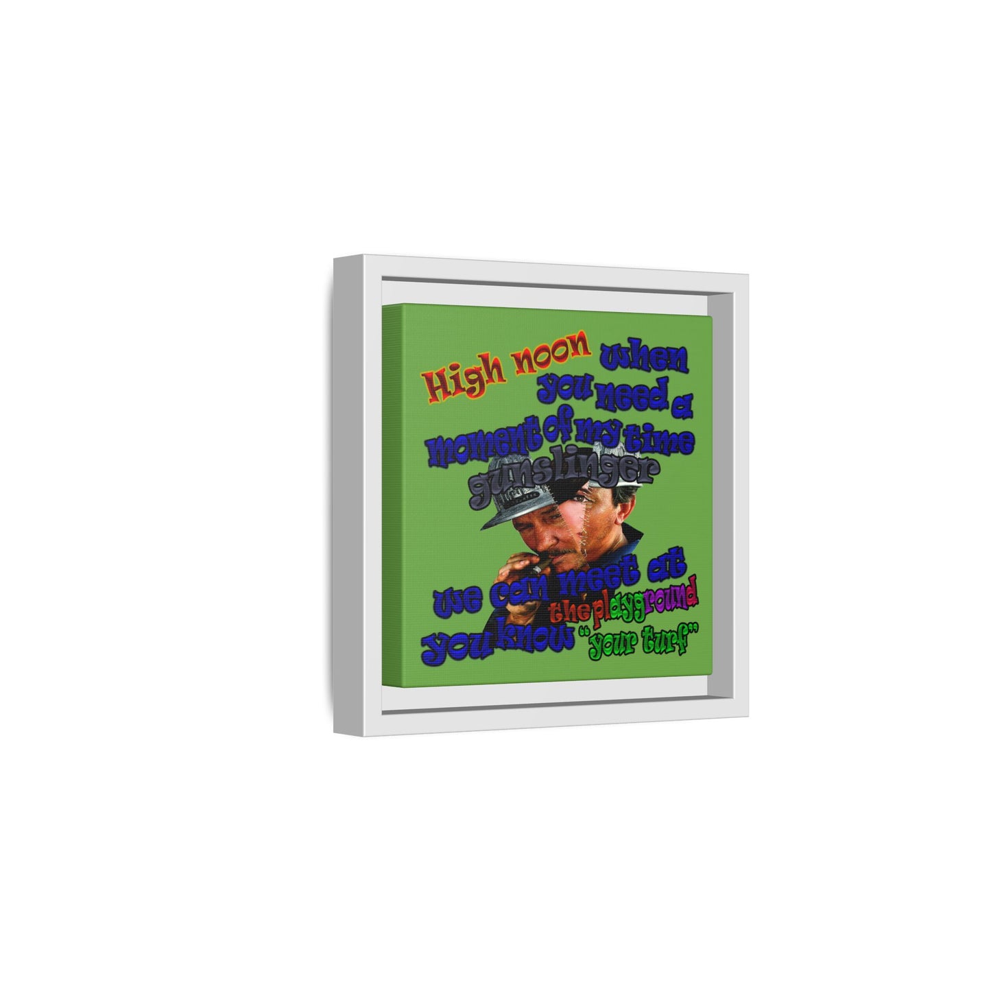 high noon - framed canvas art (green)