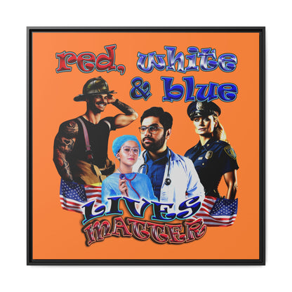 rw&b lives matter - framed canvas art (crusta)