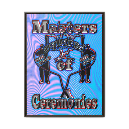 em cee squared - framed canvas art (light blue-purple wave)