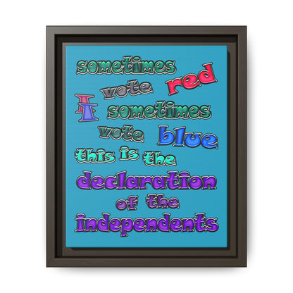 declaration of the independents - framed canvas art (turquoise)