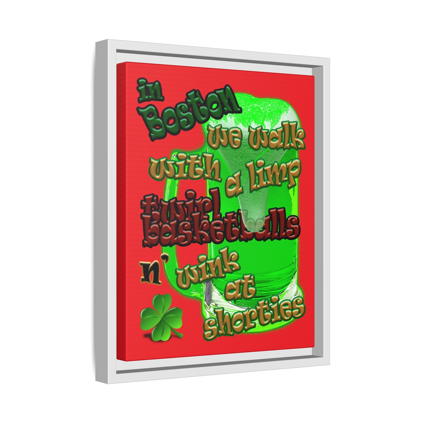 celtics logo - framed canvas art (red)