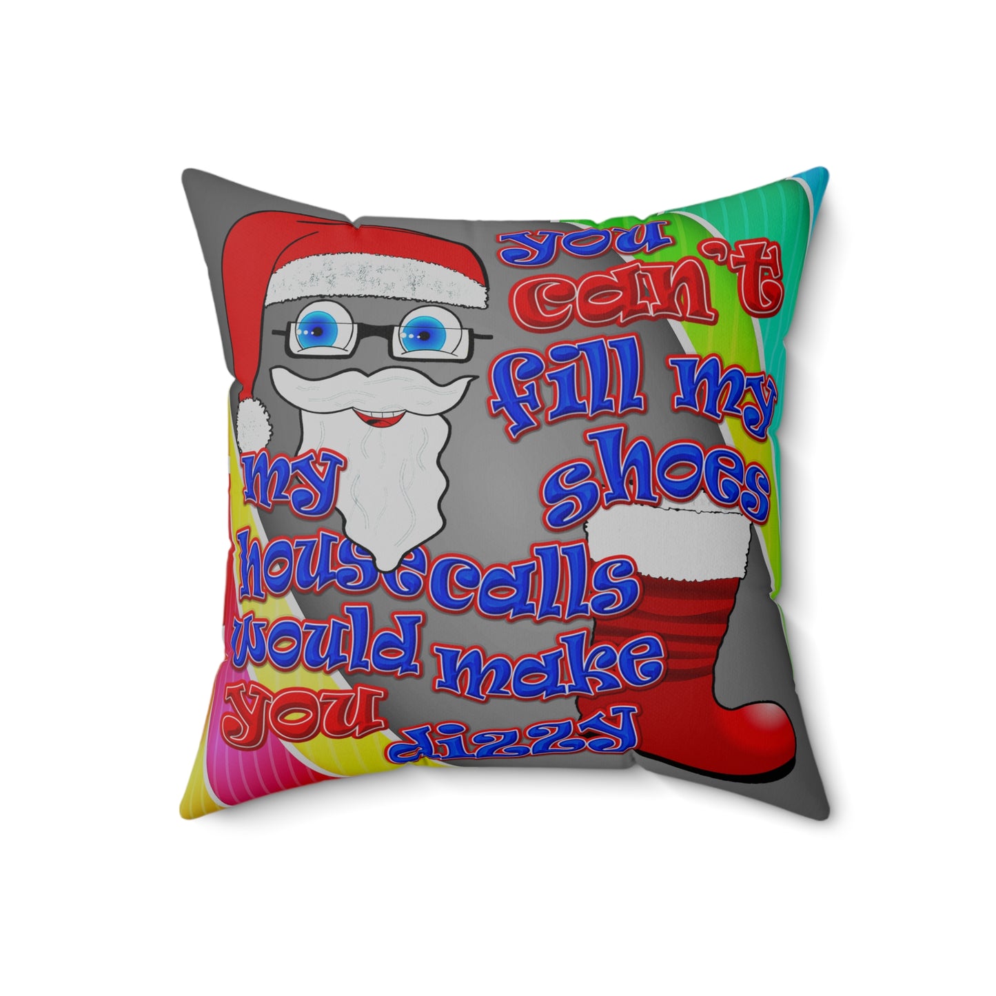 santa's shoes - Spun Polyester Square Pillow - (rainbow split)