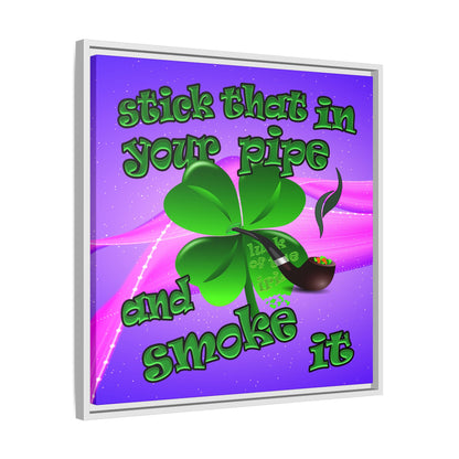 stick that in your pipe and smoke it - framed canvas art (purple-pink wave)