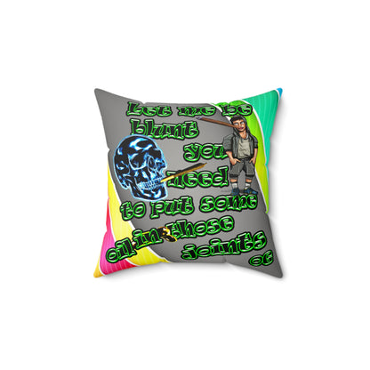 og - Faux Suede Square Pillow - (rainbow split)