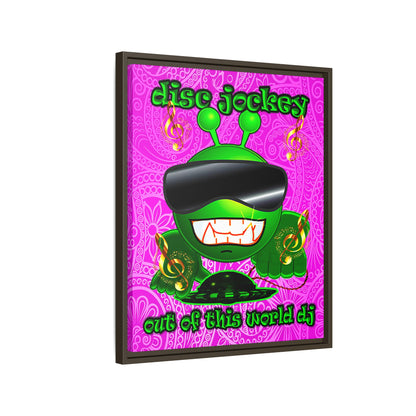 disc jockey - framed canvas art (pink swirl)