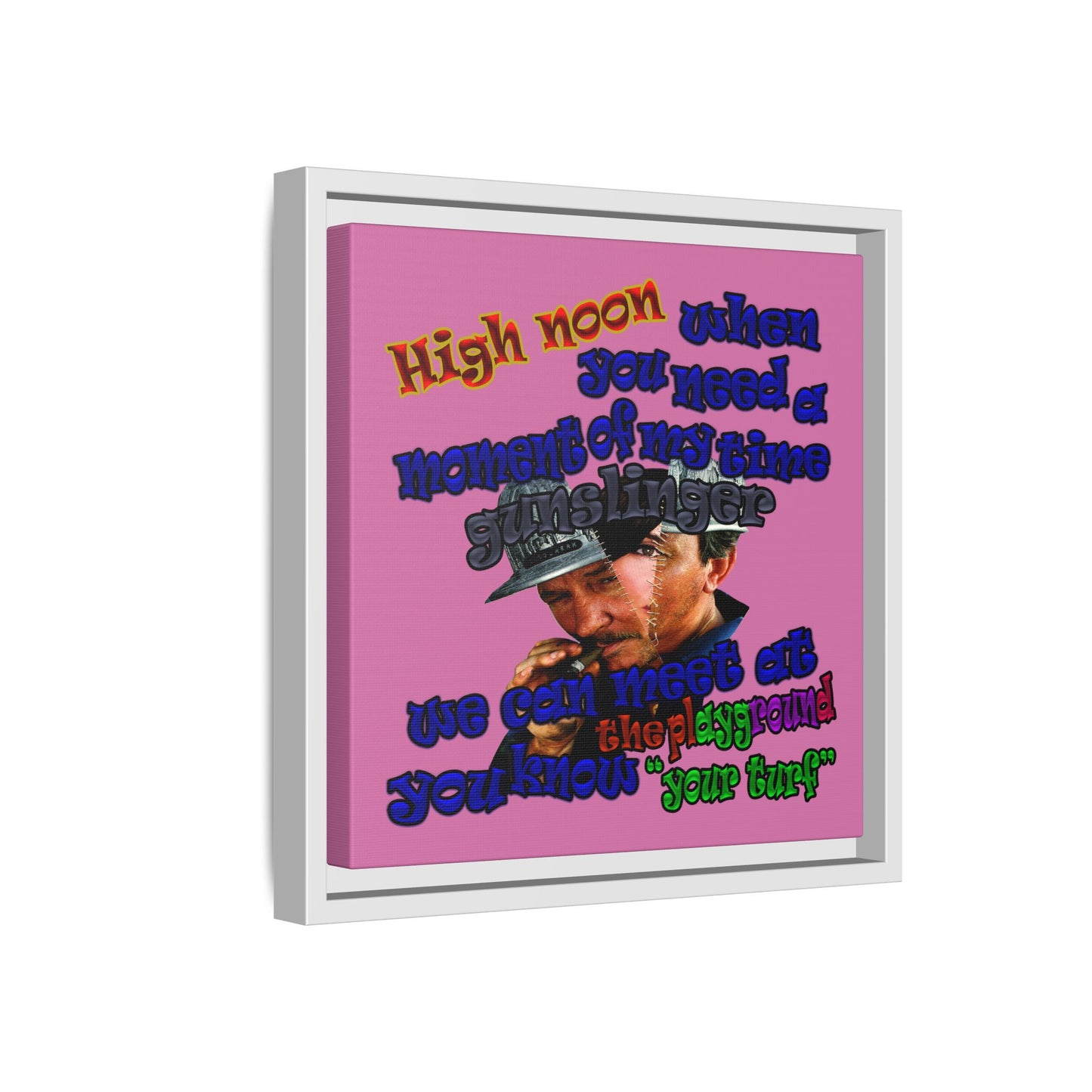 high noon - framed canvas art (light pink)