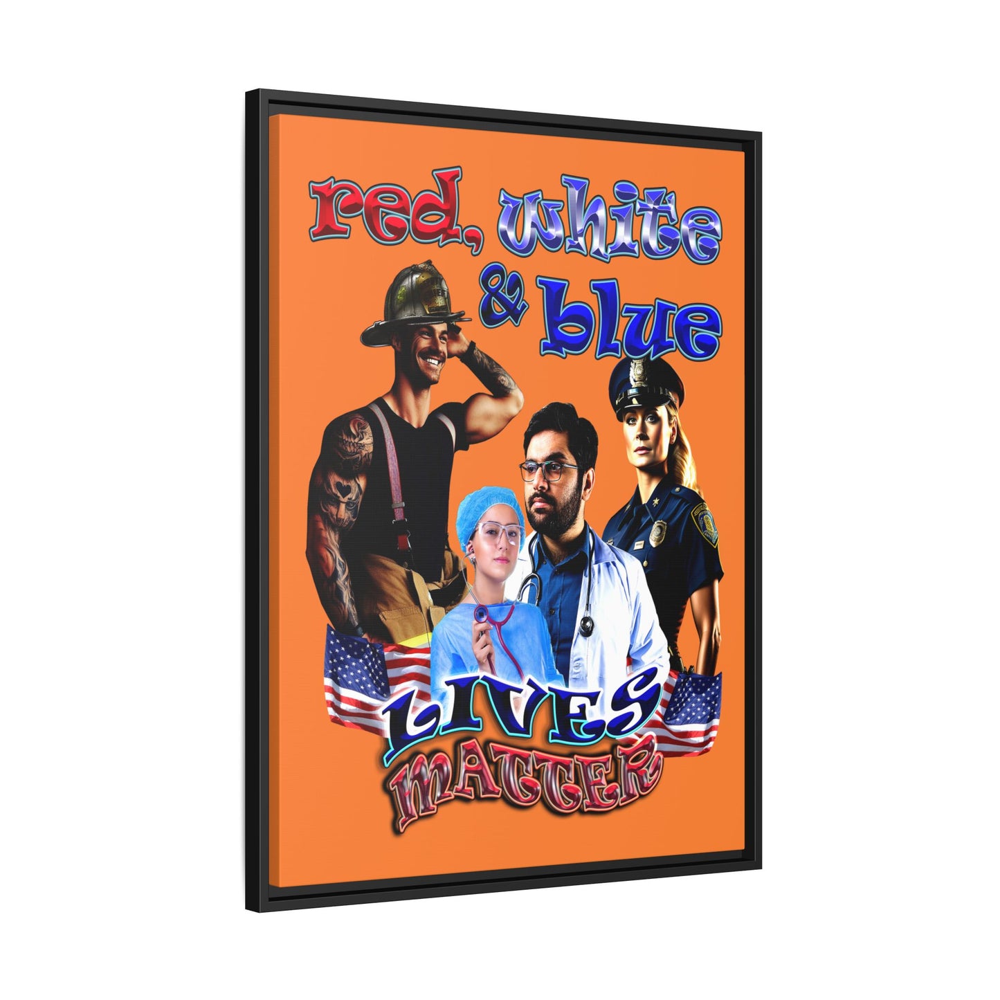 rw&b lives matter - framed canvas art (crusta)