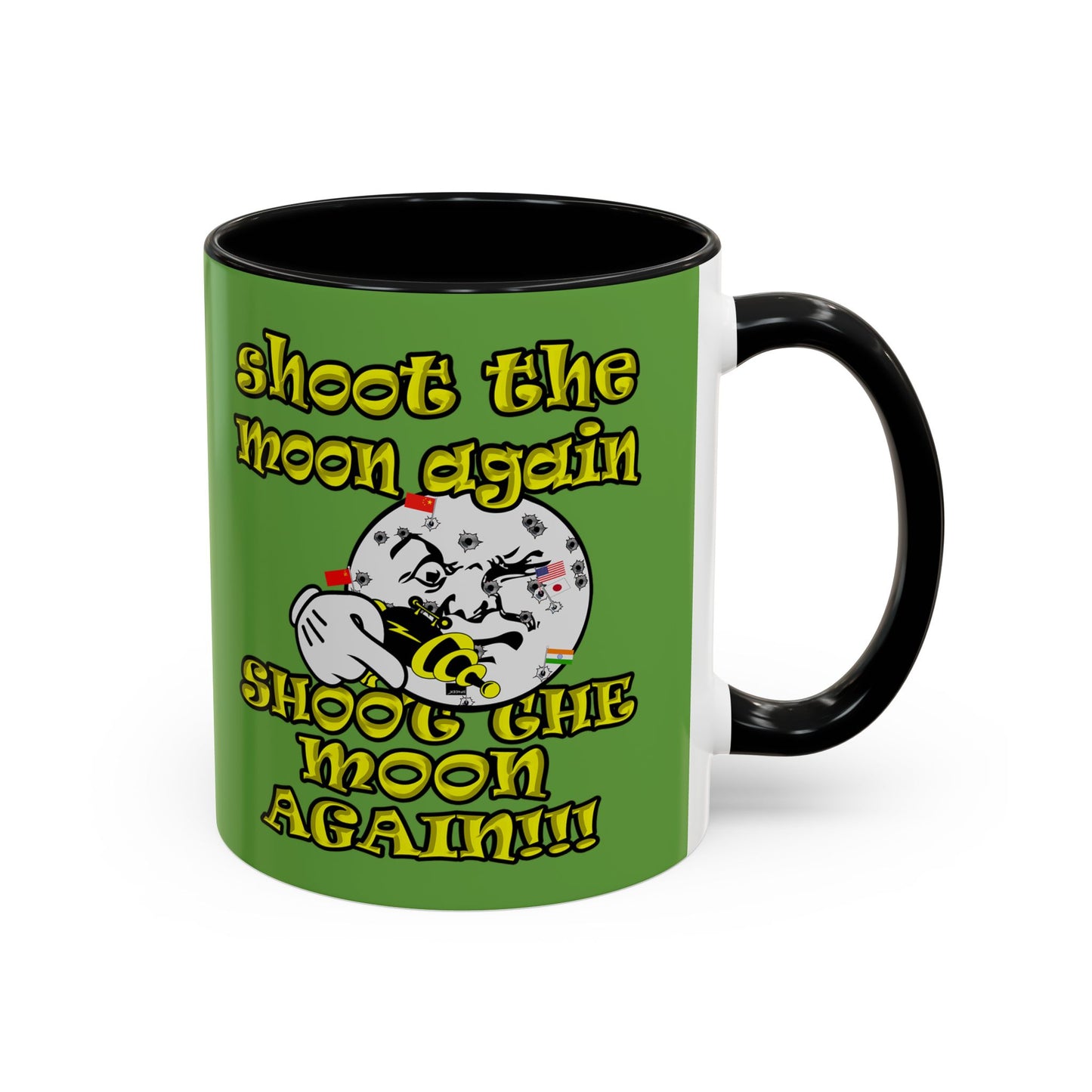shoot the moon again - Accent Mug (green)