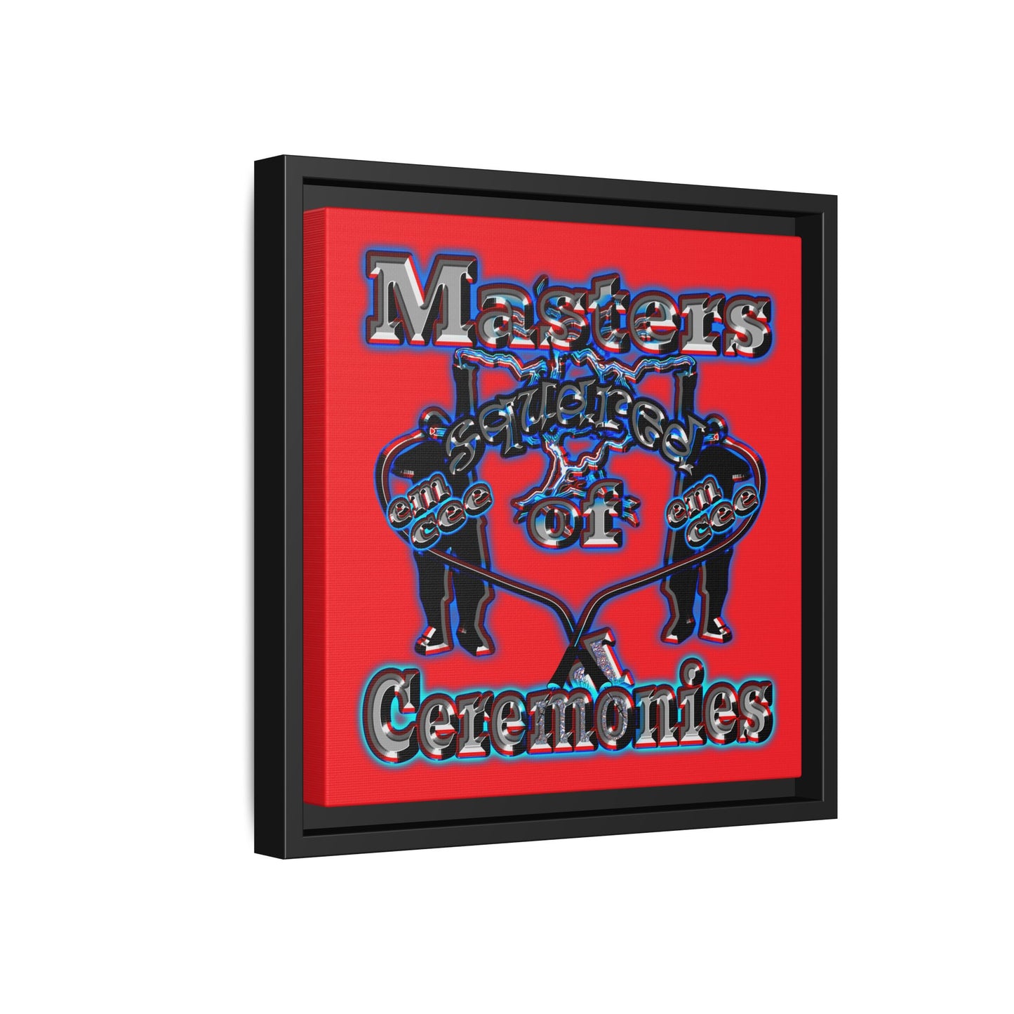 em cee squared - framed canvas art (red)
