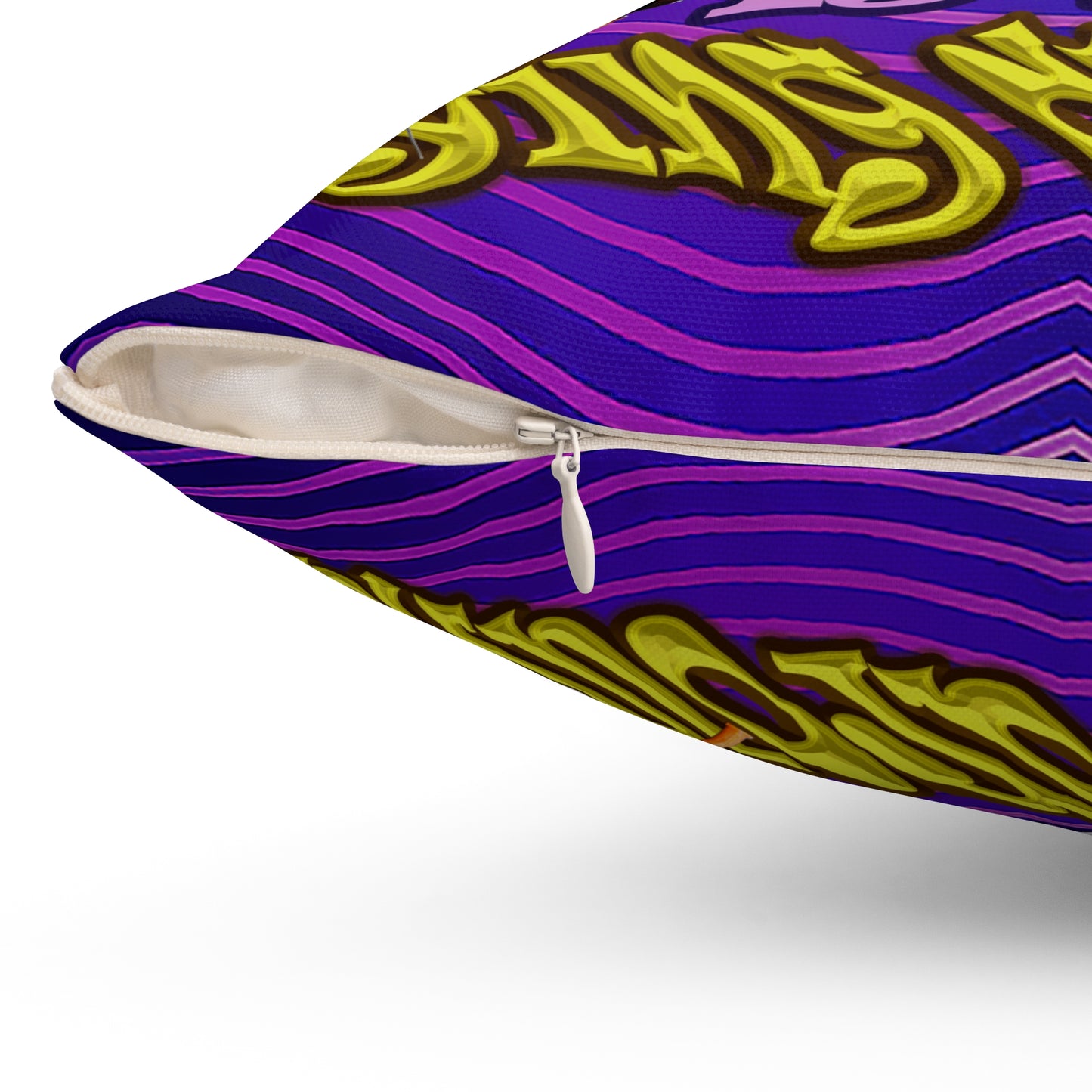 the bum's shit - Spun Polyester Square Pillow - (purple wave)