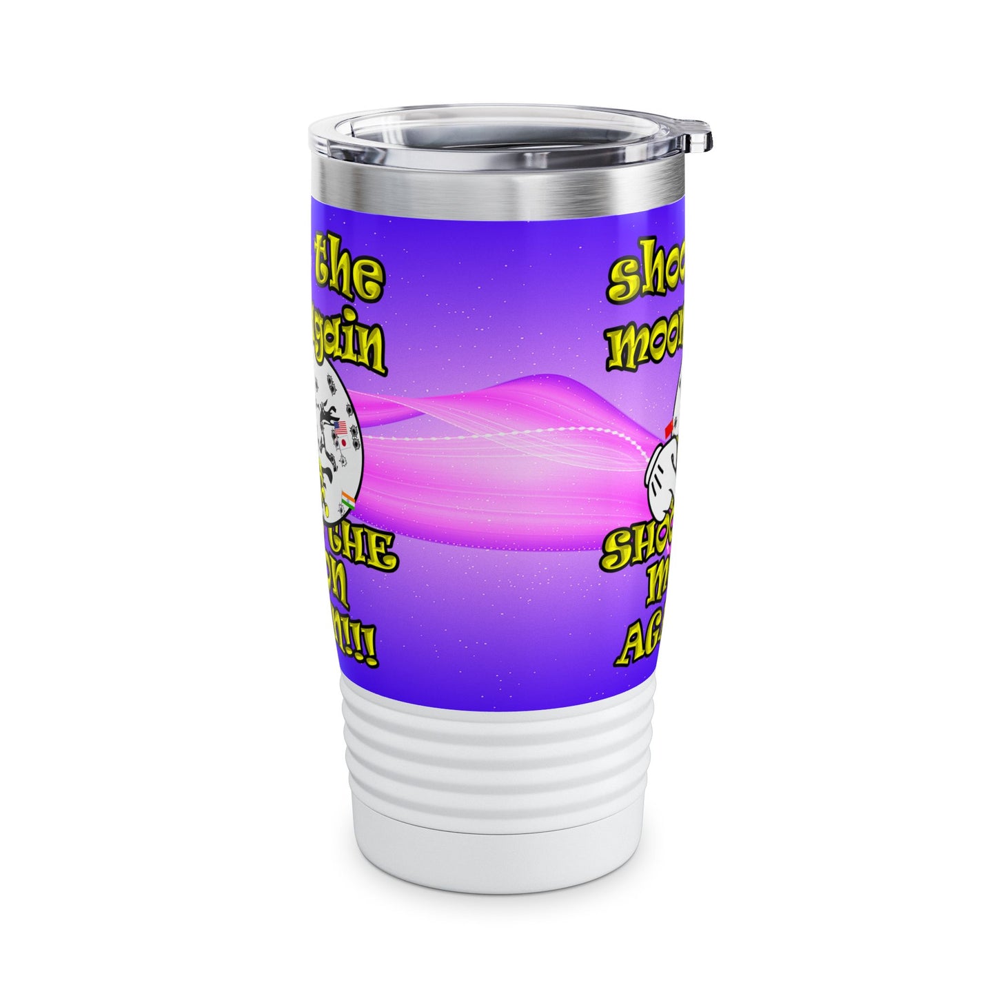 shoot the moon again - Ringneck Tumbler, 20oz (purple-pink wave)