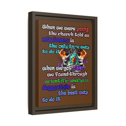doggystyle - framed canvas art (brown)