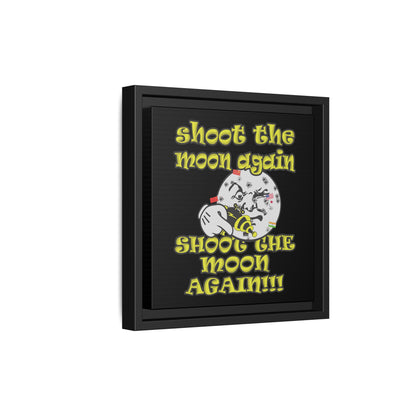 shoot the moon again - framed canvas art (black)