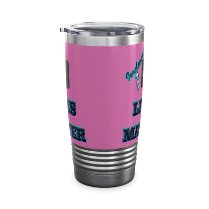irrelevant - Ringneck Tumbler, 20oz (light pink)