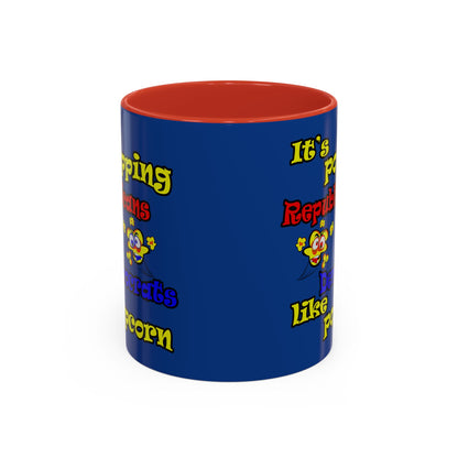 popping like popcorn - Accent Mug (dark blue)